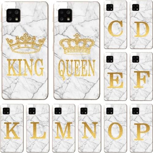Phone Case for Sharp Aquos Zero Basic DX 2 R5G Sense 4 Plus 5G S3 Mini S2 Marble Golden English Letter Fashion Name Back Cover