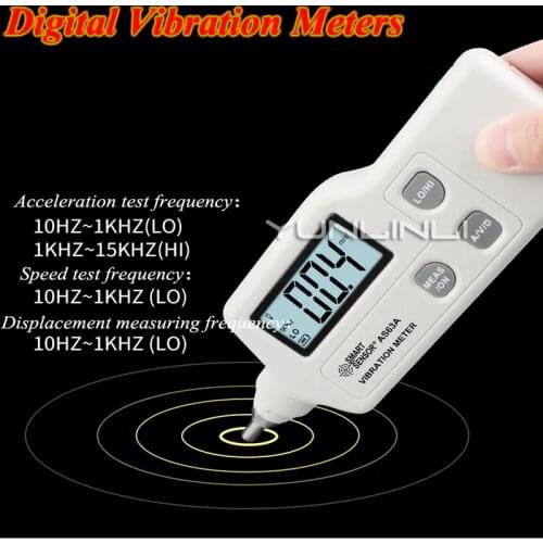 Digital Vibration Meters High Precision Handheld Vibration Tester Gauge Multimeter Vibrometer Analyzer Device AS63A