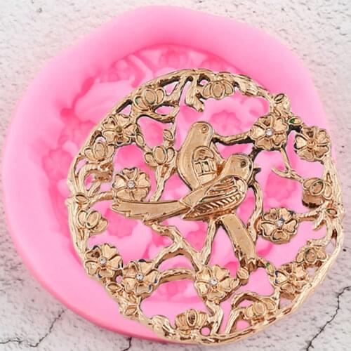 Flower Garland Birds Silicone Molds DIY Cupcake Topper Fondant Cake Decorating Tools Jewelry Clay Candy Chocolate Gumpaste Mould
