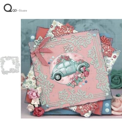 Leaves Background Box Metal Cutting Dies for Scrapbooking Mold Cut Stencil DIY Card Make Mould Model Craft Decoration New 2021