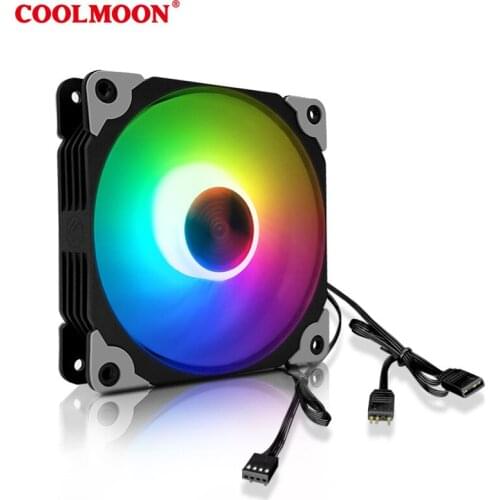 HANSHUANG P4 Water Cooling Fan 12cm Computer Case Fan PWM Temperature Control Mute ARGB Synchronous Radiator Fan