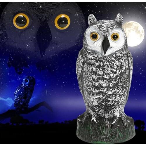 Fake Owl Decoy Hunting Deterrent Bird Cat Crow Scarer Repeller for Garden In Stock