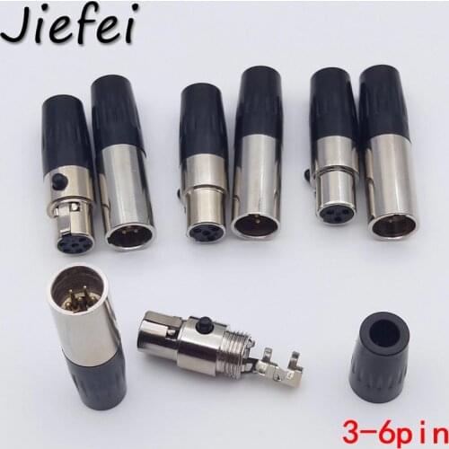 20set Mini XLR 3 4 5 6 Pin Male + Female Plug XLR Audio Microphone Connector MIC for Cable Soldering Straight Adapter