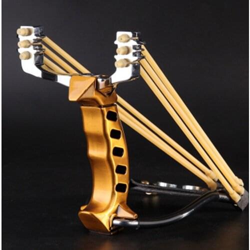 Powerful Slingshot With Wrist Rest Outdoor Hunting All-metal Material Sling Shot Heavy-duty Large Slingshot For Fishing And Ball