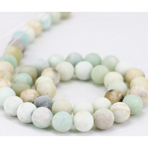 Natural Jewelry Natural Stone Beads 4-10mm Amazonite Smooth Loose Beads Jewellery Making 15inch M418