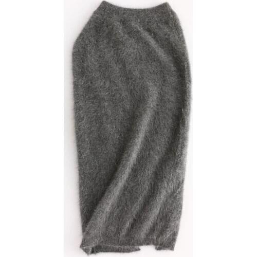 New winter women slim sable knitting mink cashmere skirt autumn warm long skirt customized multicolor free shipping S23
