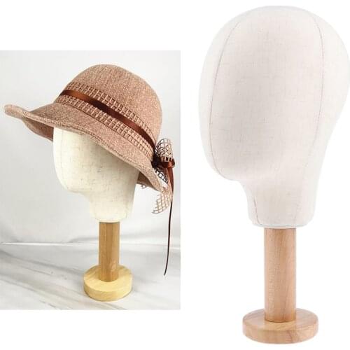Moveable 21 inch Canvas Mannequin Head Wig Hat Making Display Holder With Stand for Retail Store Displaying