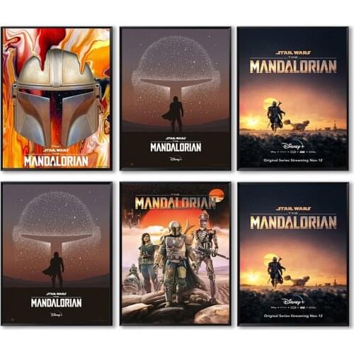 The Mandalorian Season 1 and 2 TV Series Poster and Print Canvas Painting Wall Art Picture for Living Room Cuadros Home Decor