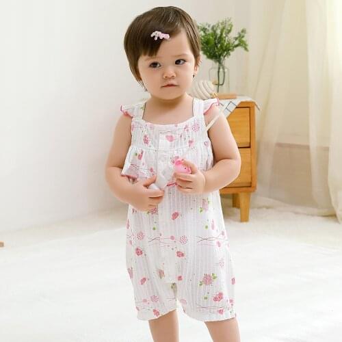 Condole Belt Printing, Garment Sleeveless Female Baby Breathable Super And Lovely Sweet Muslin Clothes For Children
