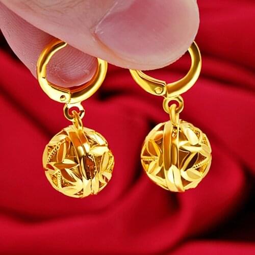 DIWENFU Real 14K Yellow Gold Jewelry Drop Earring for Women Bizuteria 14k Gold Jewelry Aretes De Mujer Bijoux Femme Earring Girl