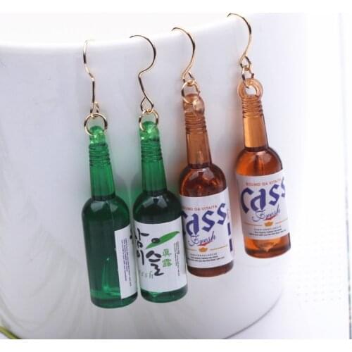 European Personality Punk Beer Bottle Drop Earrings for Women Jewelry boucle Brincos Irregular Dangle Earing Pendientes