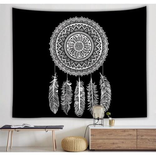 Special Offer)Bohemia Feather Mandala Floral Carpet Wall Hanging Tapestry Wall Decoration Fashion Tribe Style Beach Throw Towel