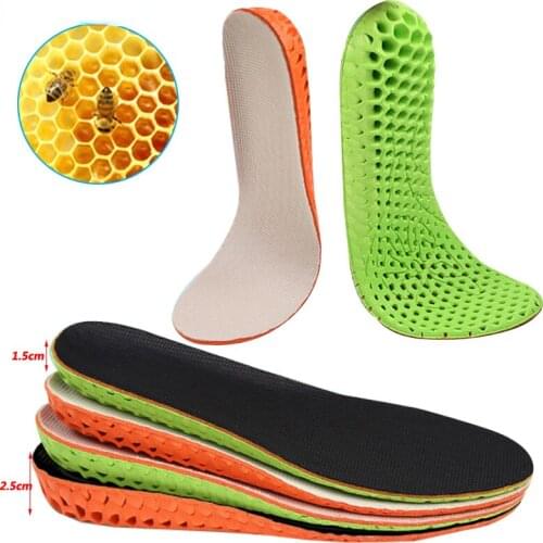 1Pair Breathable Height Increase Insole For Men Women Increase Height Shoes Pad Lift Taller Insoles Insert Heighten Foot Cushion