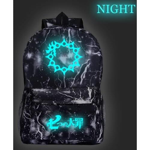 Hot Sale The Seven Deadly Sins Luminous Backpack Boys Grils Teens Back to School Gift Mochila Functional Travel Rucksack