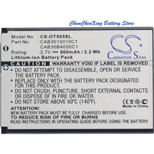 Cameron Sino High Quality Battery CAB3010010C1 for Alcatel OT-108,208,OT-109,209,213,223,228,292,303A,320,361,363,505