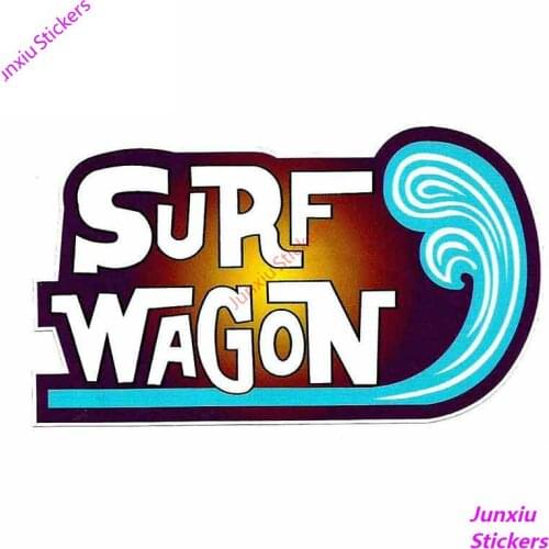 Funny Car Stickers Waterproof Bumper Surfboard Decals SURF WAGON Graphics Fine RV VAN Car Wrap Car Accessories KK13*8cm