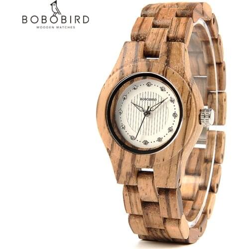 BOBO BIRD Women Watch Unique Bamboo Wooden jam wanita unik Fashion Quartz Wristwatches In Gift Box V-O29