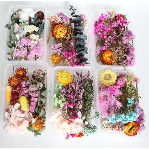 1Box Random Mix Dry Flowers Decoration Natural Floral Sticker for Beauty Nail Art Decals Epoxy Resin Mold Jewelry Making DIY