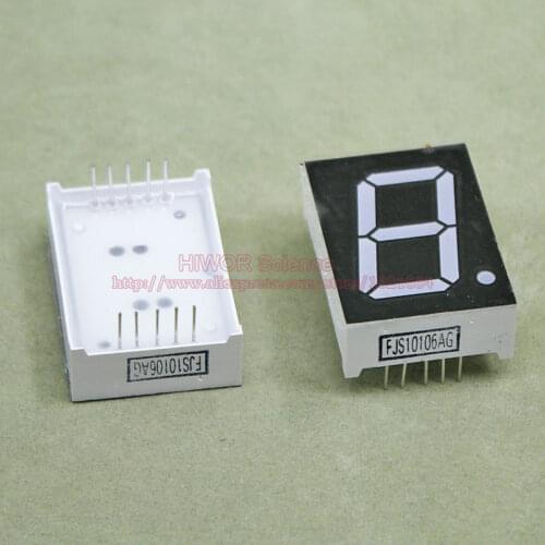 10pcs/lot) 10 Pins 10011AG 1 Inch 1 Bit Digit 7 Segment Green LED Display Share Common Cathode Digital Display
