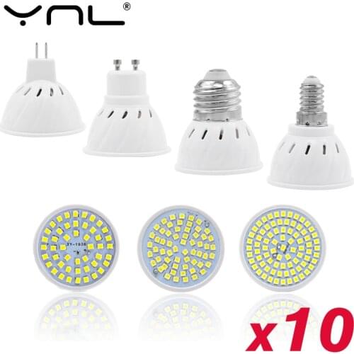 Lampada LED Lamp E27 E14 GU10 MR16 220V Bombillas LED Bulb Spotlight 48 60 80LED 2835 Lampara SpotLight
