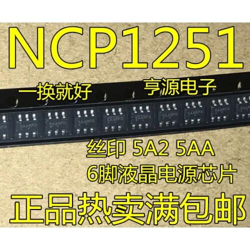 10PCS NCP1251ASN65T1G NCP1251 5A2 5AA 6