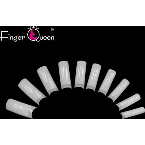 100pcs/bag French Semi-Attached False Nails Perfectly Curved To Fit The Nail Tips Acrylic False Nails Coffin-Shaped Long Nails