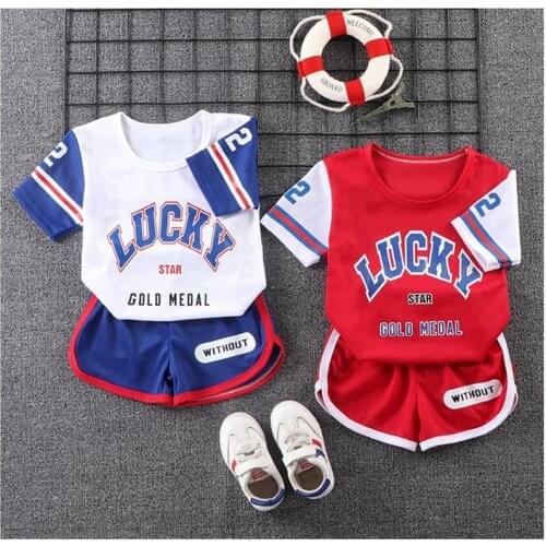 2021 New Kids Tracksuit Children Short Sleeve Suit Boys Clothes Kids Baseball Clothes Kids Summer Clothes