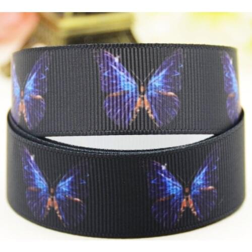 22mm 25mm 38mm 75mm Butterfly cartoon printed Grosgrain Ribbon party decoration 10 Yards X-04283