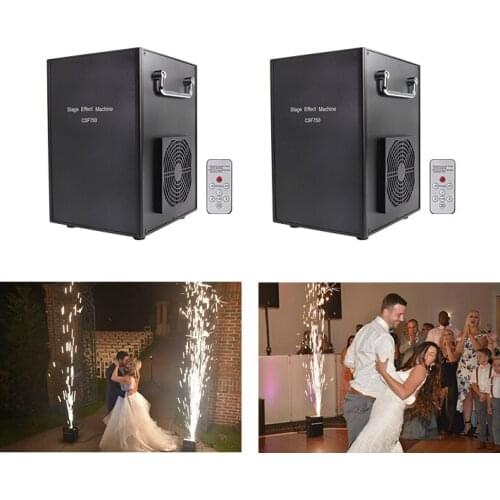 4pcs with Flightcase + 10 Bags Ti Powder 750W Cold Spark Firework Machine Smokeless Machine Dmx And Remote Control For Wedding