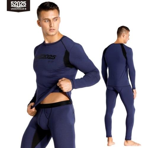 52025 Men Thermal Underwear Soft Comfortable Breathable Long Johns Cotton Modal Sports Base Layer Athletic Fit Moisture Wicking