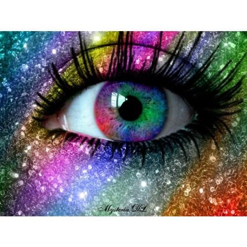 5D DIY Diamond Abstract Colorful Eye Full Square / Round Diamond Embroidery Rhinestone Cross Stitch Home Decor Gift