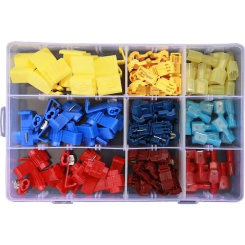 60 Set T-Shape Electrical Cable Connector Quick Splice Lock Wire Terminal For 0.5-6mm² Wire connect Wiring clip