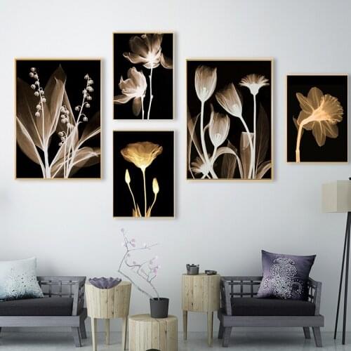 Abstract Transparent Crystal Flowers Wall Painting Bedroom Decor Canvas Painting Prints Wall Art Pictures For Living Room Décor