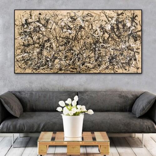 Abstract Art Autumn Rhythm By Jackson Pollock Canvas Painting Posters and Prints Cuadros Wall Art for Living Room Home Decor