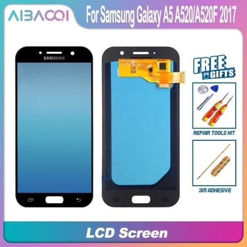 AiBaoQi Brand New 5.2 Inch Touch Screen+1920x1080 LCD Display Assembly Replacement For Samsung Galaxy A5 A520/A520F 2017 Phone