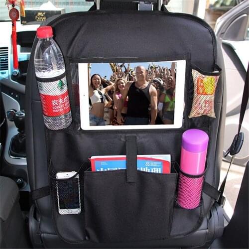 Car Styling Backseat Bag Car Organizer Multi-Pocket Storage Bag Cup Holder Touch Screen Tablet Stand iPad Holder Car Phone Pouch