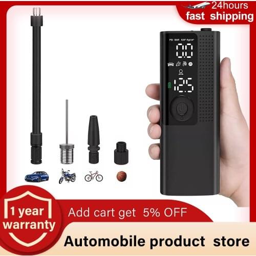 Car tire inflator Mini Portable Wireless Electrical Air Pump Car Air Compressor Bicycle Air Pump for Car Motorcycle Bicycle ball