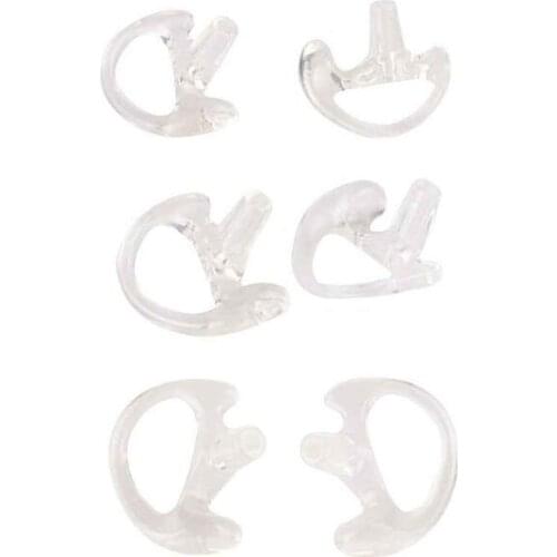 White Silicone Earmolds Ear Mold Earloop Earbud for Walkie Talkie Radio Acoustic Air Tube Earphone Headphone Headset S/M/L Size