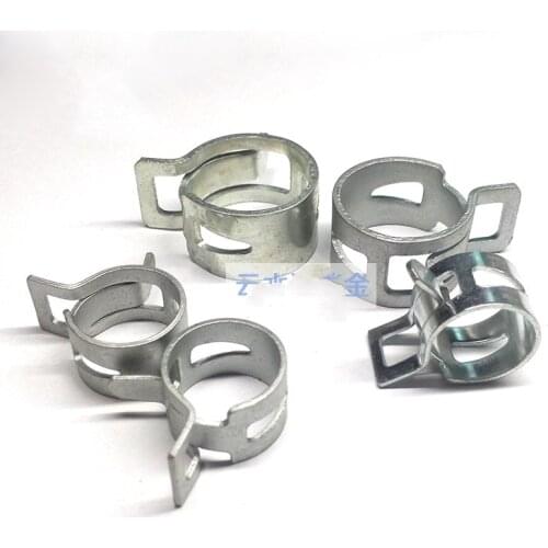 Free shipping5/10/ 20pcs Hose Clamps Fuel Hose Line Water Pipe Clamp Hoops Air Tube Fastener Spring Clips M4.5-48mm Galvanized