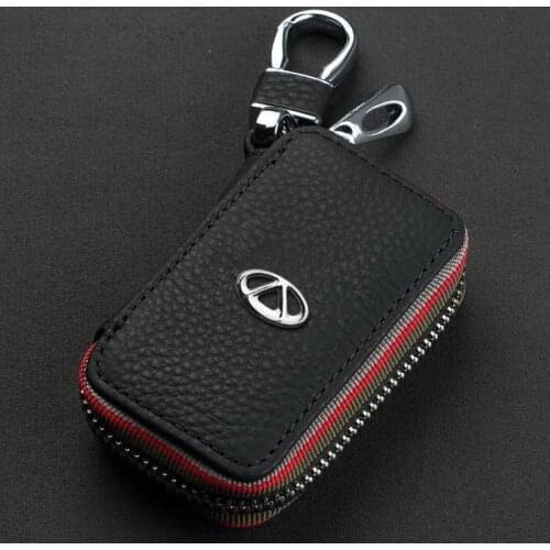 Leather Key Case Cover For Chery Tiggo 8 Arrizo 5 PRO GX 5X EQ7 Chery Tiggo 7Pro 2021 Metal Logo Keychain Car Accessories