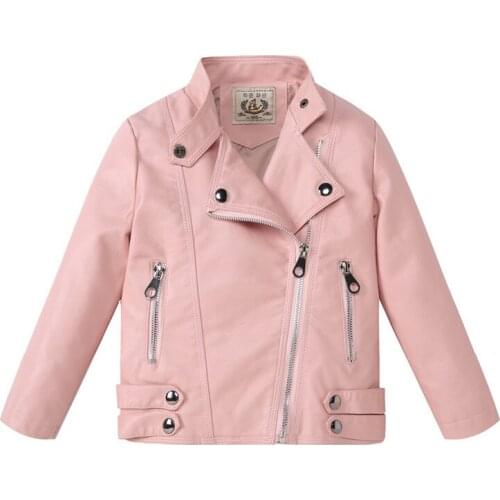 Kids Leather Jacket for Boys Girls Spring Autumn Outwear Warm Windproof Waterproof Coat Children PU Jacket Coat Child Top Tees