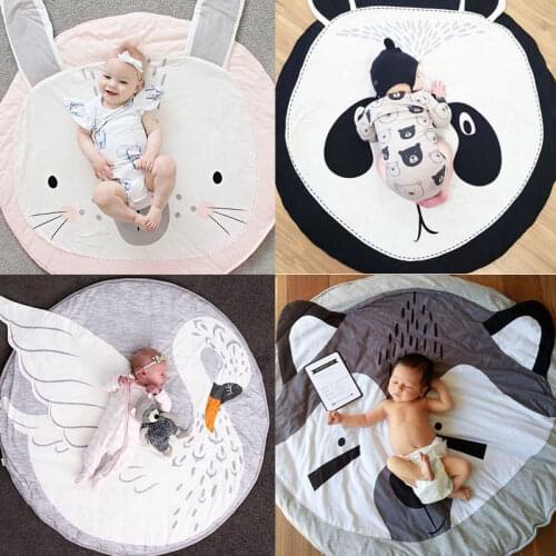 Kids Baby Play Game Mats 90cm Soft Cotton Round Carpet Rugs Mats Crawling Blanket Floor Carpet Children Kids Room Decoration
