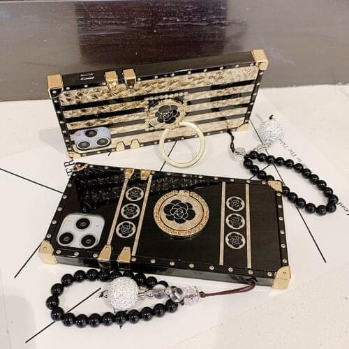 For Samsung A02S A72 A52 A42 5G A12 A20E A21S A11 M11A31 A01 A91 A81 M10 A10E Phantom flower Square Luxury HP Gift Phone Case