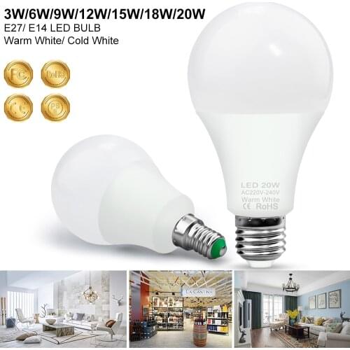 E27 Led Lamp Spotlight Bulb E14 Home Decoration Led Bulb 3W 6W 9W 12W 15W 18W 20W Indoor Lighting Bombillas 220V Led Spot Light