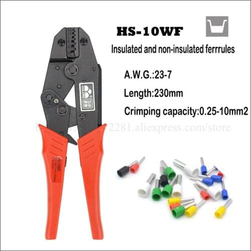 FASEN TOOL 230mm HS-10WF 23-7AWG 0.25-10mm2 european style plier Crimp Pliers VE Tube Bootlace Terminal Tool