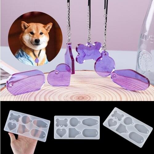 New Dog Bone Hanging Tags Resin Mold Epoxy Crystal Silicone Mould Key Chain Mold DIY Pendant Jewelry Making Handmade Supplies