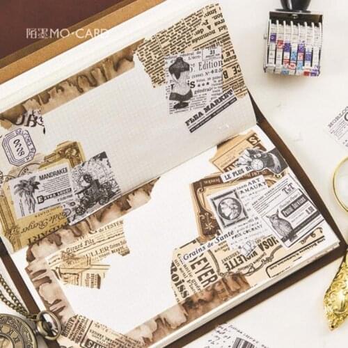 Kawaii Retro Life Scrapbook Stickers Shaped Seal Stickers Cartoon Pattern Album Phone Decoration Boxed Stickers Stationery