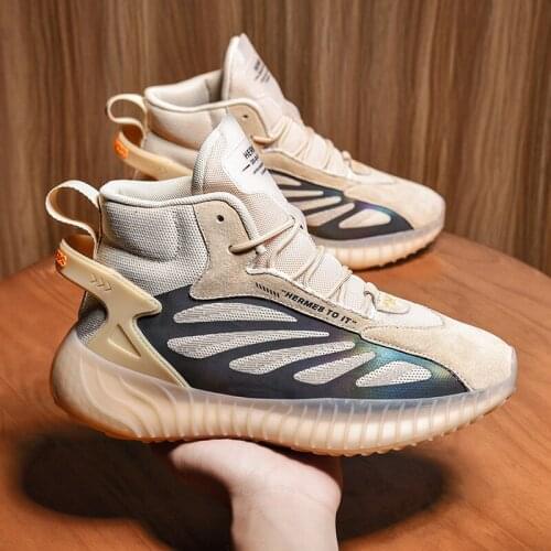 New High-Top Trendy Sneakers Men Reflective Night Running Shoes Striped Autumn Footwear 2021 New Arrival Dropshipping Zapatillas