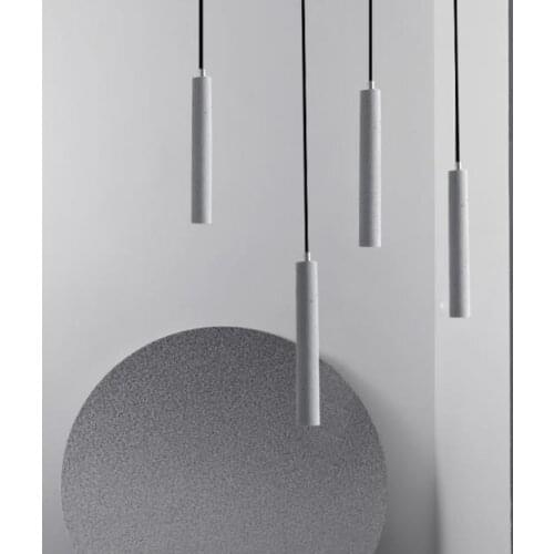 Nordic lamps and lanterns bedroom head restaurant bar creative cement pipe long single head small chandelier