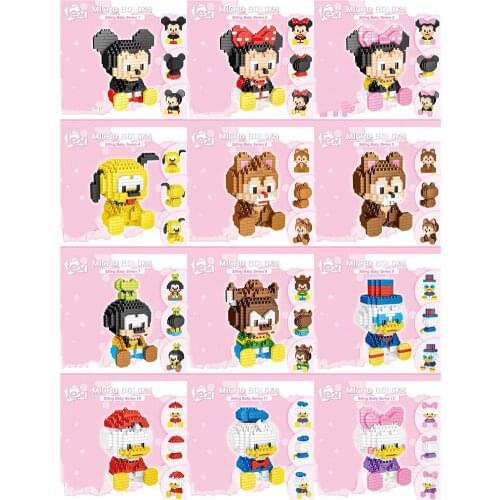 Lezi LZ8101-8112 Micro Blocks Model Set Doll Sitting Baby Series Mouse Duck Dog Casual Puzzle Micro Mini Blocks Building DIY Toy